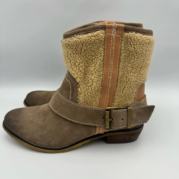 Kelsi Dagger Brooklyn Suede‎ Sherpa Lined Ankle Boot size 7 - Picture 2 of 8